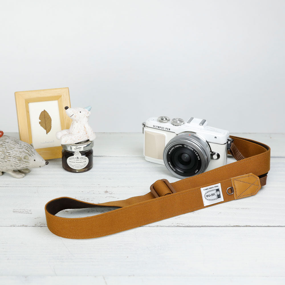 mi-na Camera Strap Canvas Beige 2.5cm