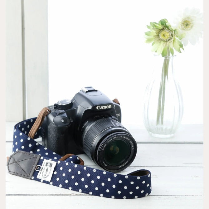 Mi-na Camera Strap Blue Dots