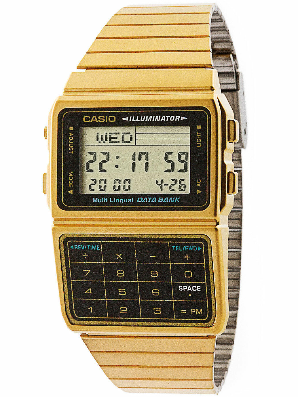 卡西歐數據銀行手錶金 (DBC-611G-1)