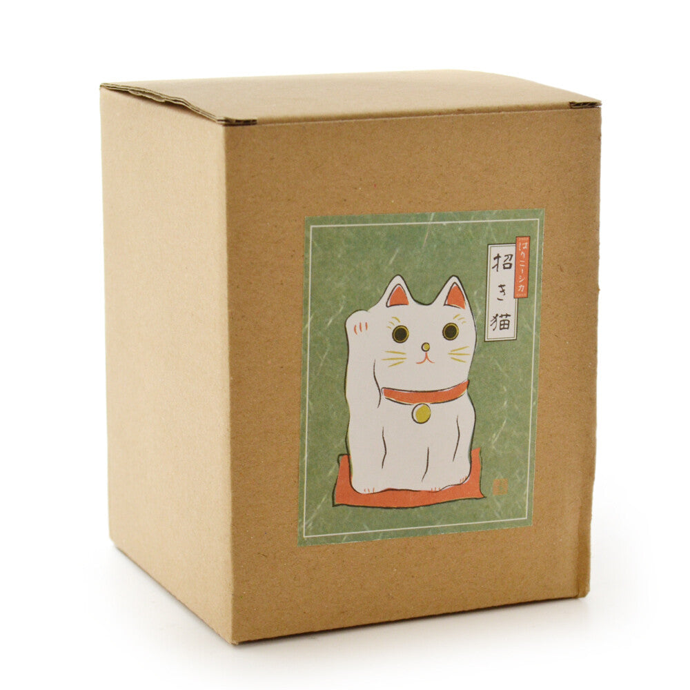 Beckoning cat Japanese Paper Japanese Craft Souvenir Ornament - White