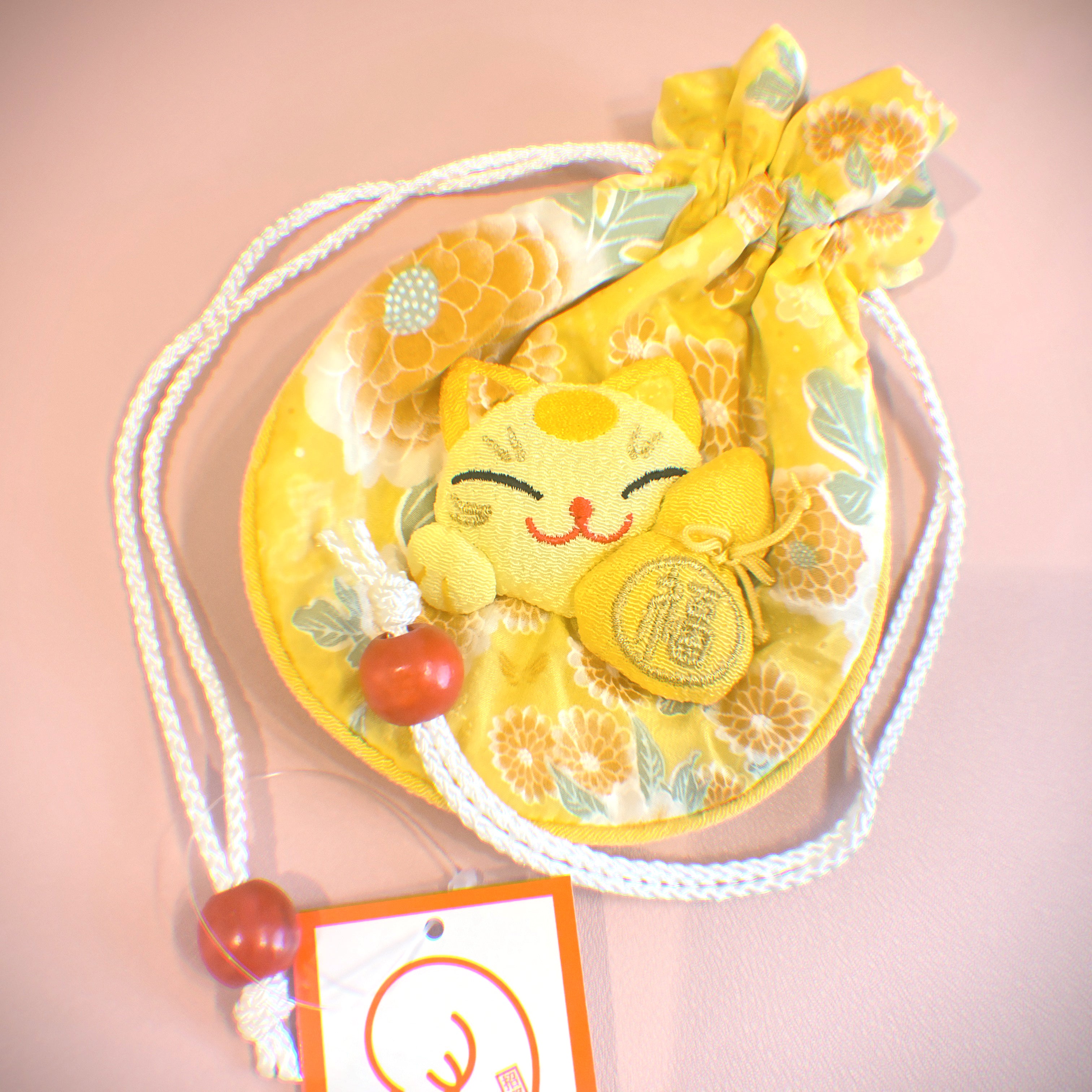 Yellow Beckoning cat Series Pouch 2