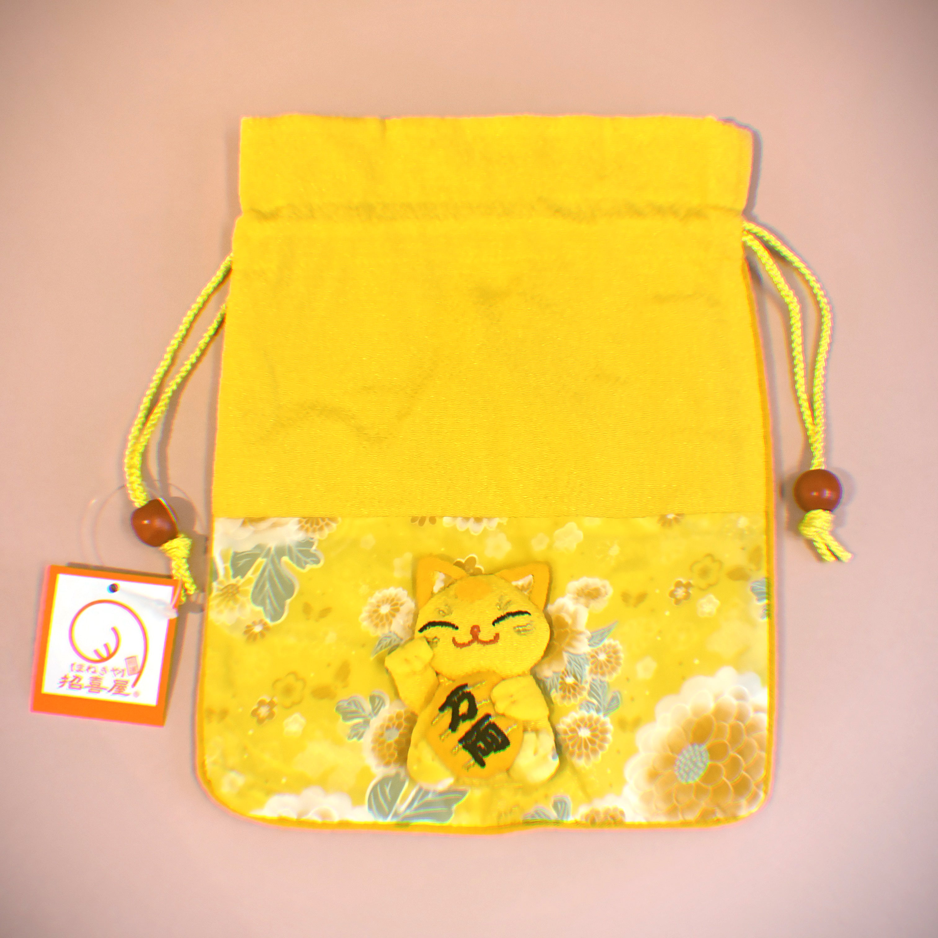 Yellow Beckoning cat Series Pouch 3