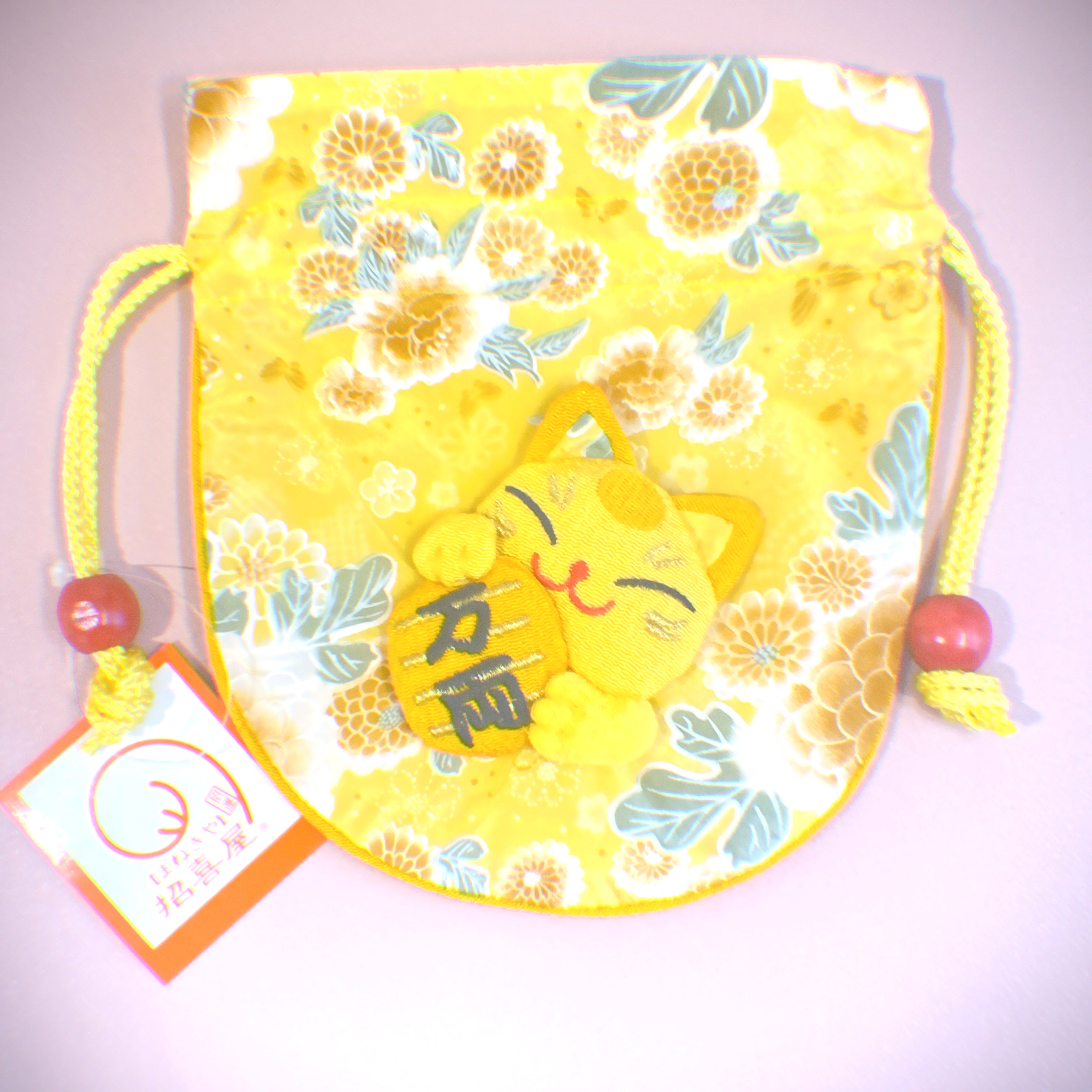 Yellow Beckoning cat Series Pouch 2
