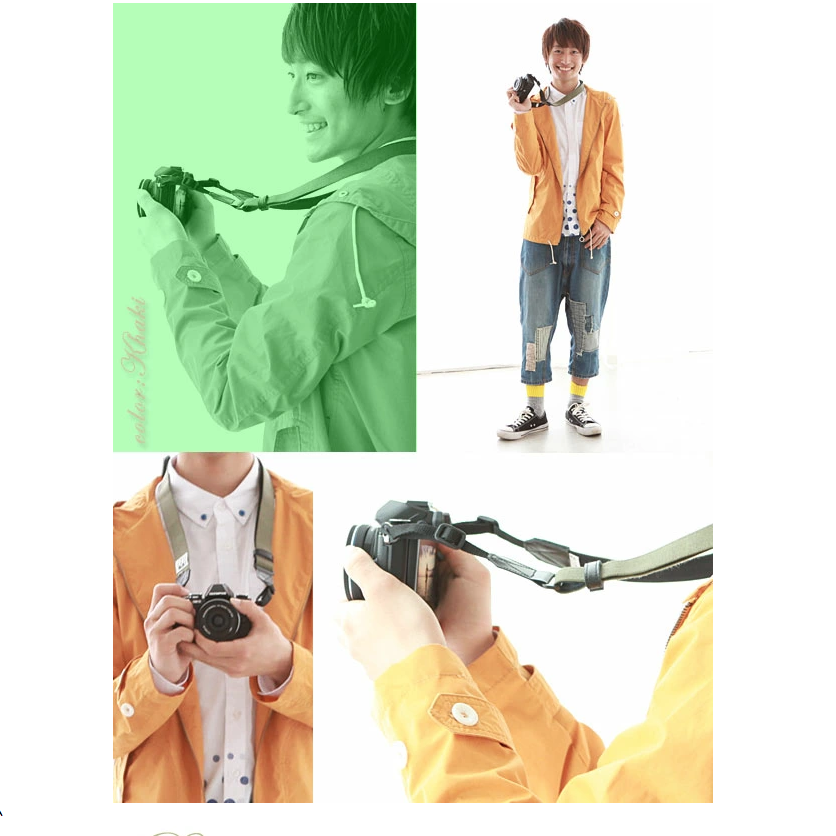 mi-na Camera Strap — H.L. Linen Khaki (2.5cm)
