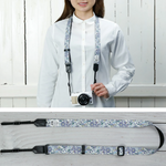 Mi-na Camera Strap Flower Garden Blue