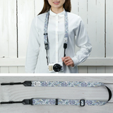 Mi-na Camera Strap Flower Garden Blue