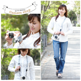 Mi-na Camera Strap Flower Garden Blue