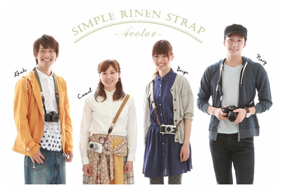 mi-na Camera Strap — H.L. Linen Black (2.5cm)