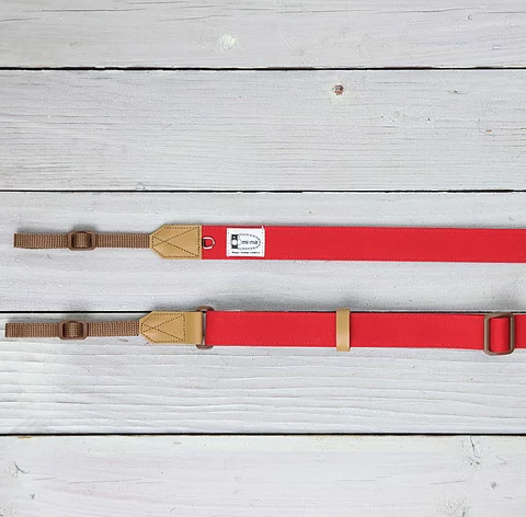 mi-na Camera Strap — Canvas Wine Red (2.5cm)